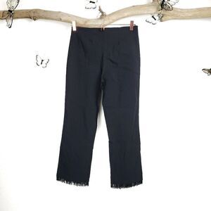 Cache Black Cropped Fringe Hem Pants